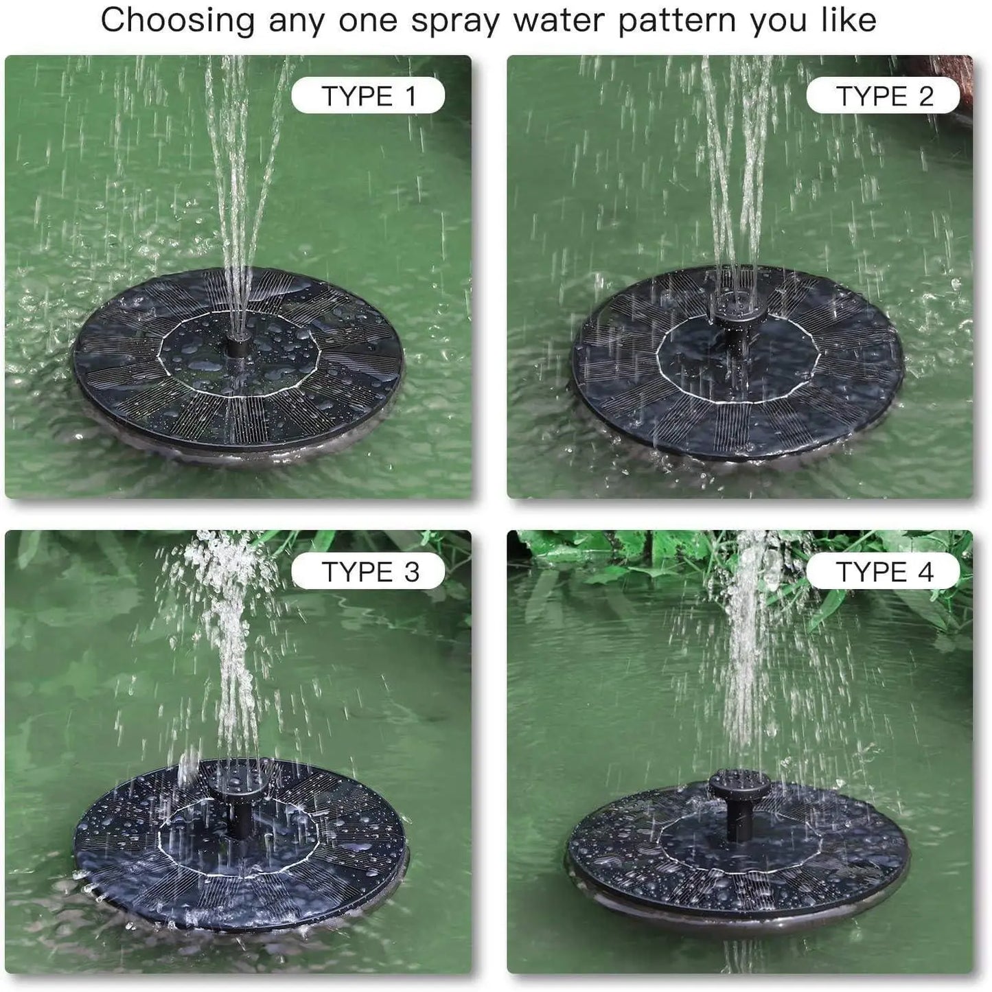 Fountain Solar Power Floating Water Pump for Pool Pond Garden and Patio Plants Round 7V 1.4W (Black) cs2856-ri