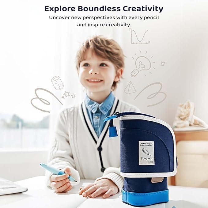 Large Capacity Vertical Pencil Cases Pouch Holder Stationery cs2856-ri