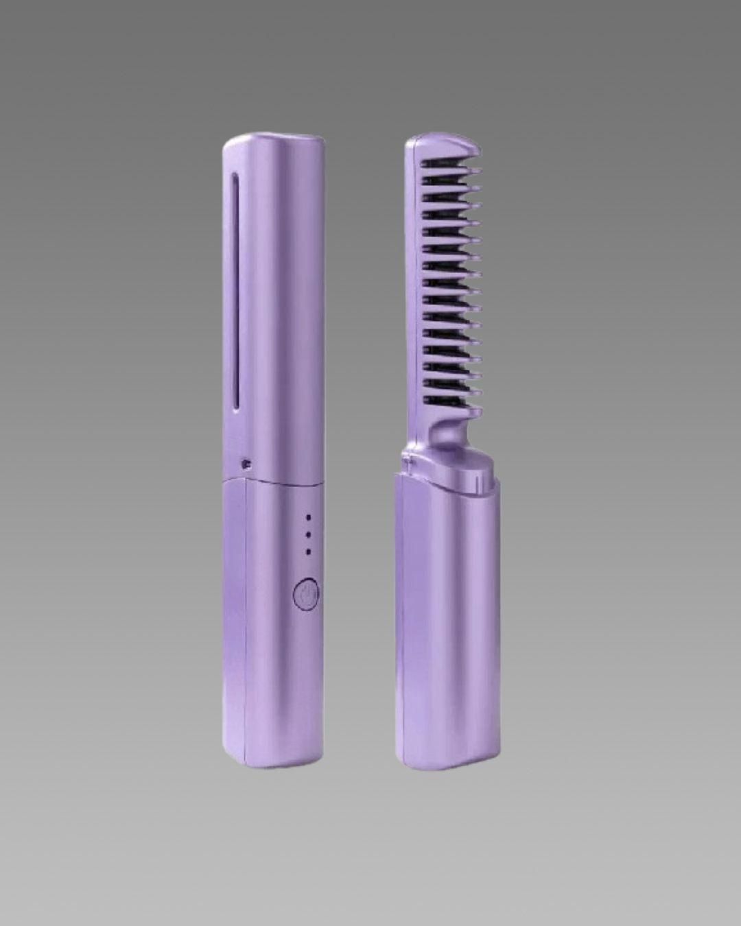 Meneflix Portable Mini Hair Straightener Cordless Rechargeable Mini Adjustable Hair Straightener Hot Comb cs2856-ri