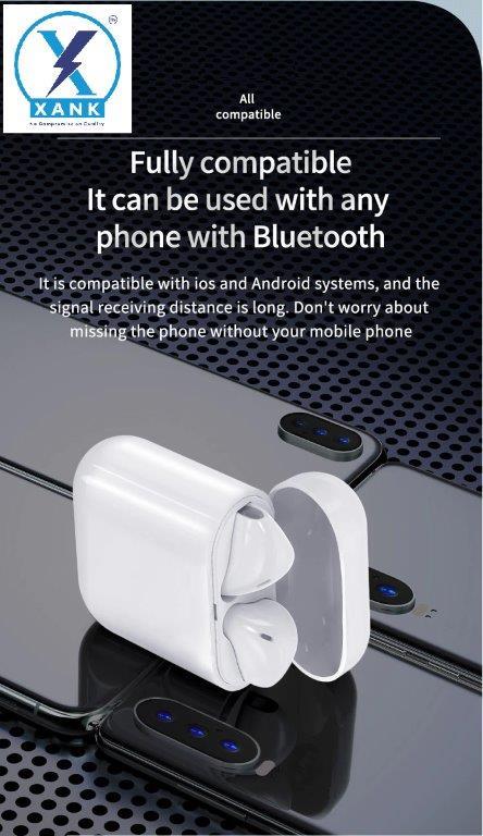 XANK TWS I12 InPods 12 Wireless Airpods with Mic Bluetooth Headset (ASSORTED COLOUR, True Wireless) cs2856-ri