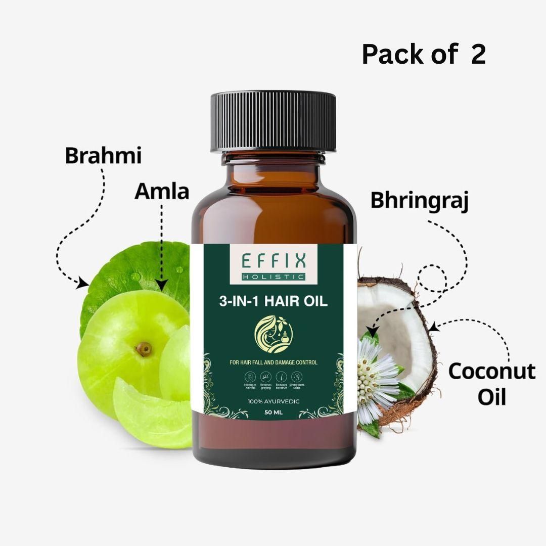 3 in 1 Hair Oil - 50ML (Pack of 2) cs2856-ri