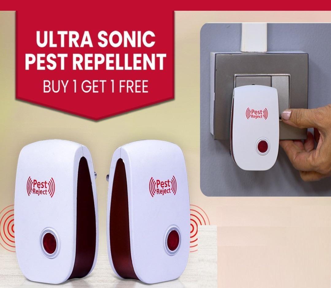 Ultrasonic Pest Repeller for Mosquito, Cockroaches, etc (Pack of 2) cs2856-ri