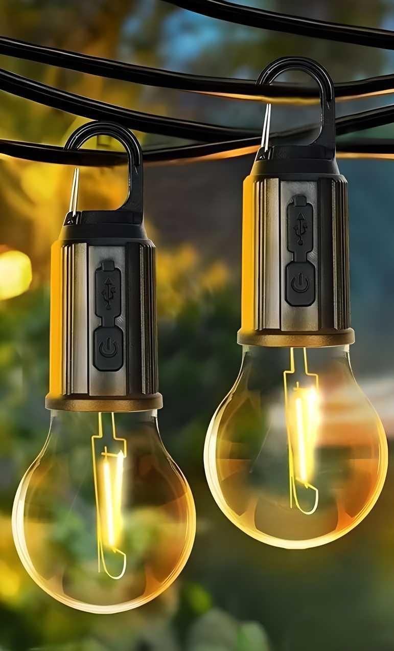 Decorative Hanging Bulb with 3 Modes Tent Lamp for Camping Pac of 2 cs2856-ri