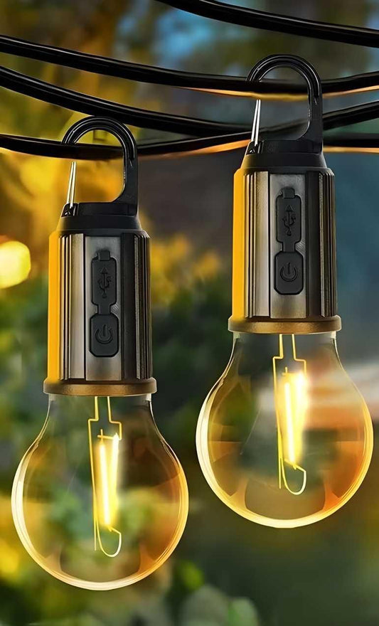 Decorative Hanging Bulb with 3 Modes Tent Lamp for Camping Pac of 2 cs2856-ri
