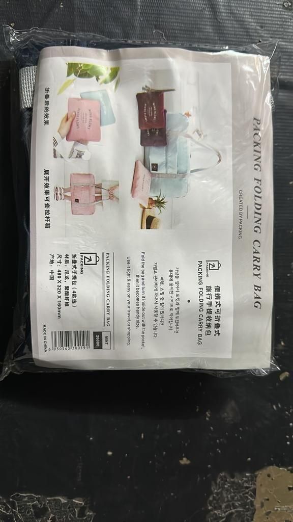 Foldable Travel Bag Tote Lightweight Waterproof Duffel Bag (Pack of 1) cs2856-ri