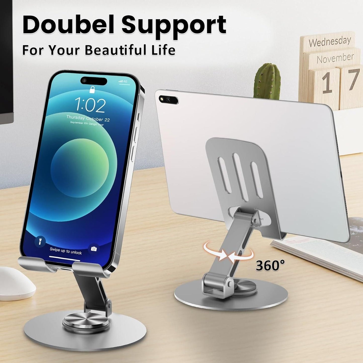 Aluminium 360� Rotatable Phone/Tablet Stand cs2856-ri