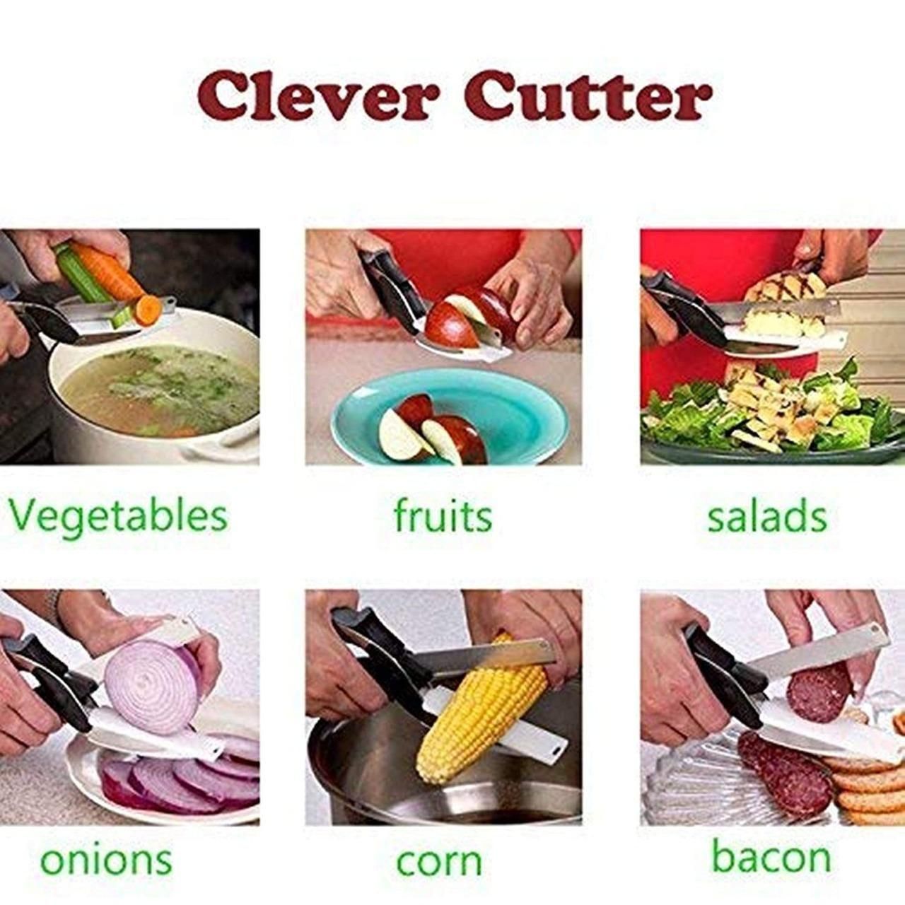 Clever Cutter - 2 in 1 Kitchen Knife / Cleaver Cutters cs2856-ri