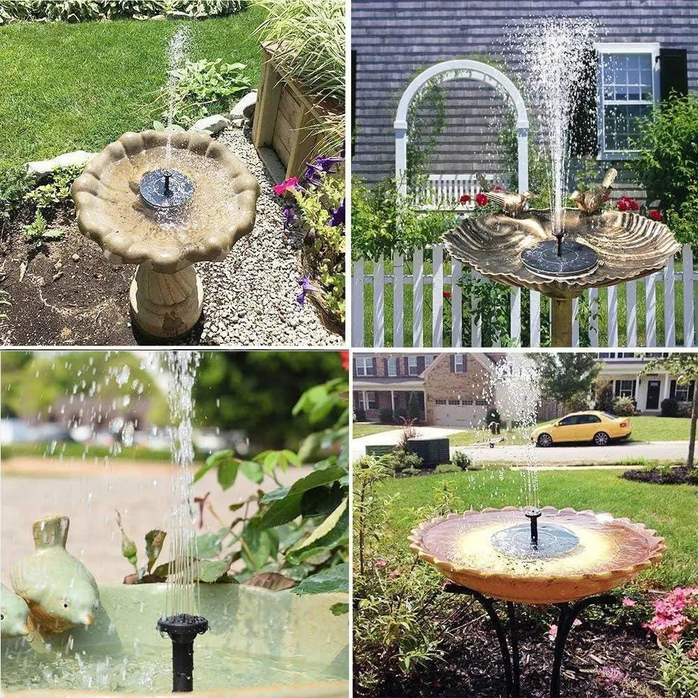 Fountain Solar Power Floating Water Pump for Pool Pond Garden and Patio Plants Round 7V 1.4W (Black) cs2856-ri