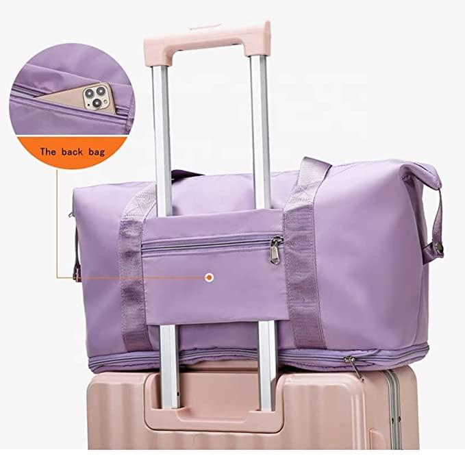 Nylon 22 Cms Travel Duffle(Foldable Travel Duffle_lavender) cs2856-ri