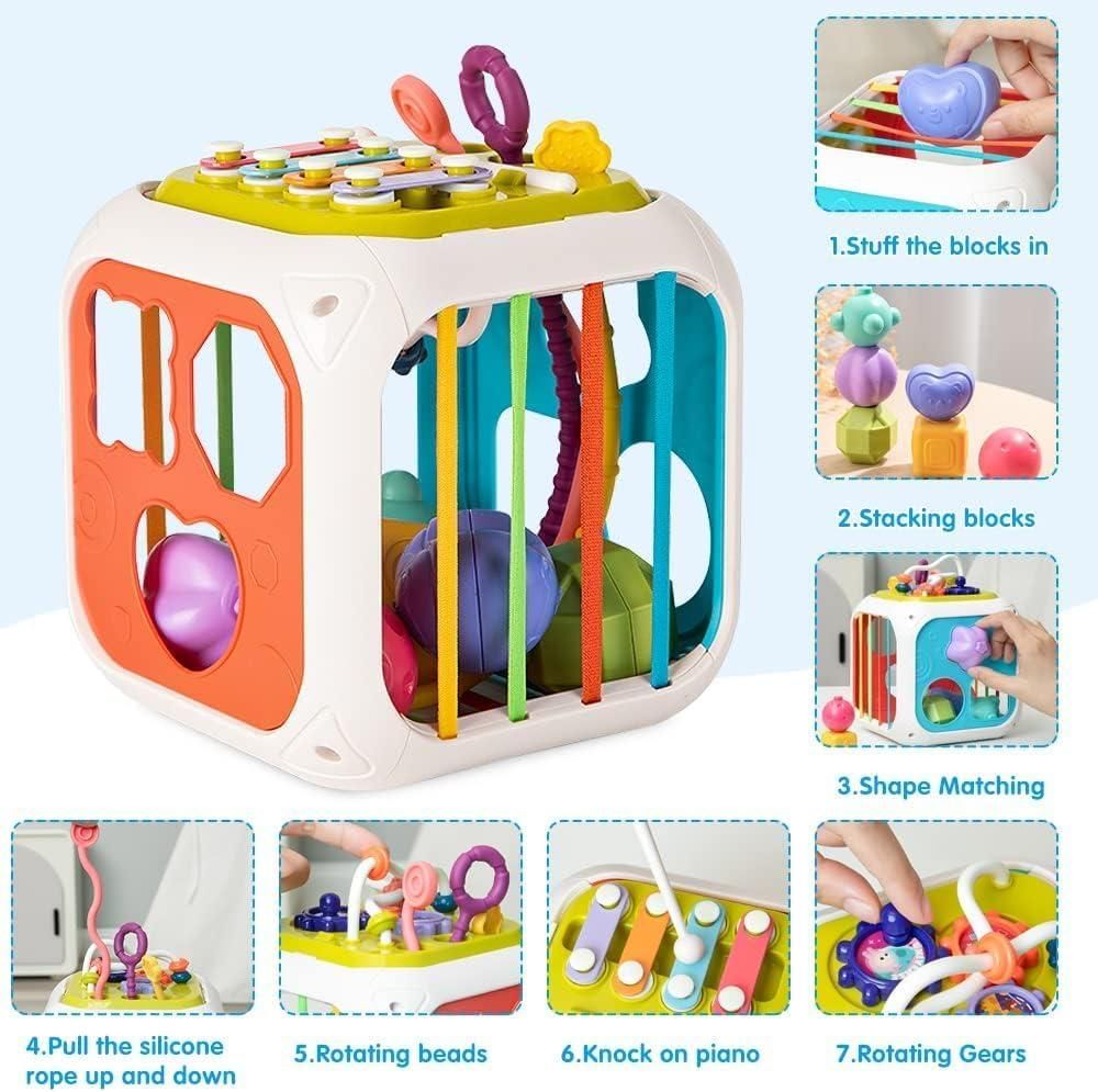 Montessori 7 in 1 Baby Sensory Toy for Kids cs2856-ri