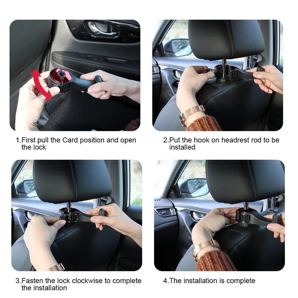 Car Seat Back Hooks with Phone Holder(Pack of 2) cs2856-ri