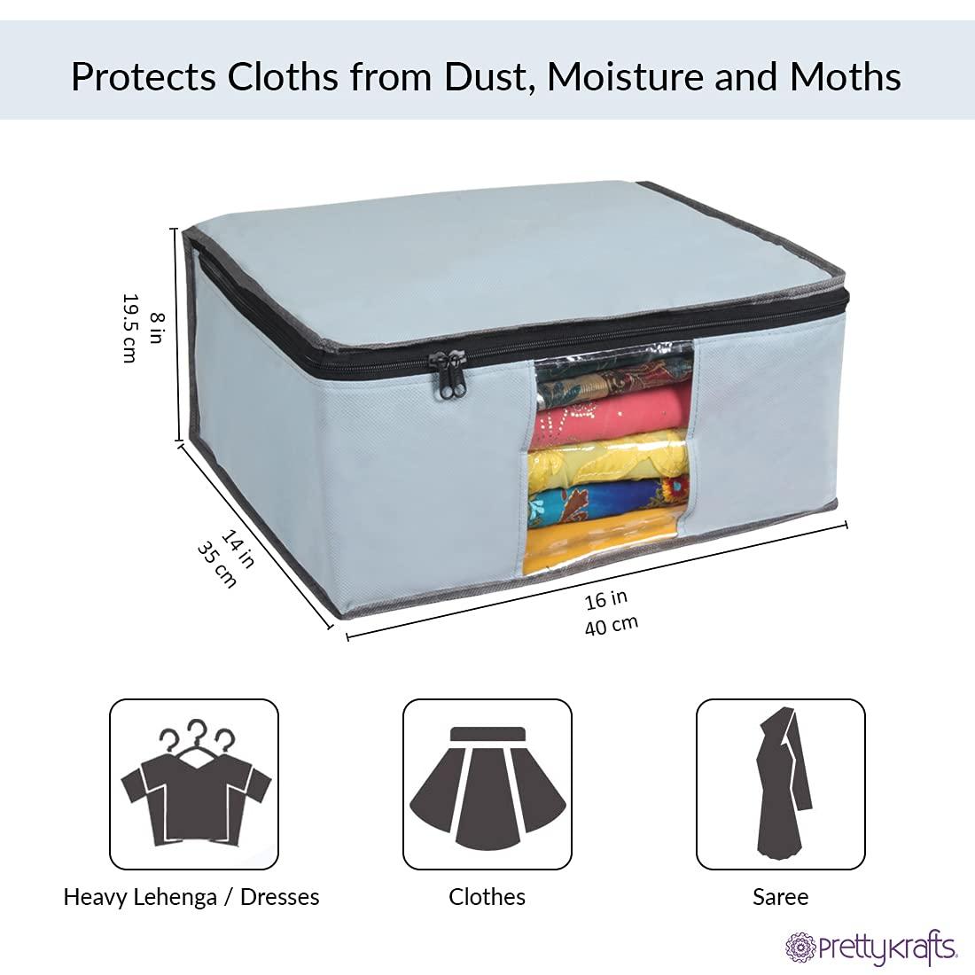 Saree Cover - Solid Non Woven Saree Cover for Wardrobe (Pack of 6) cs2856-ri