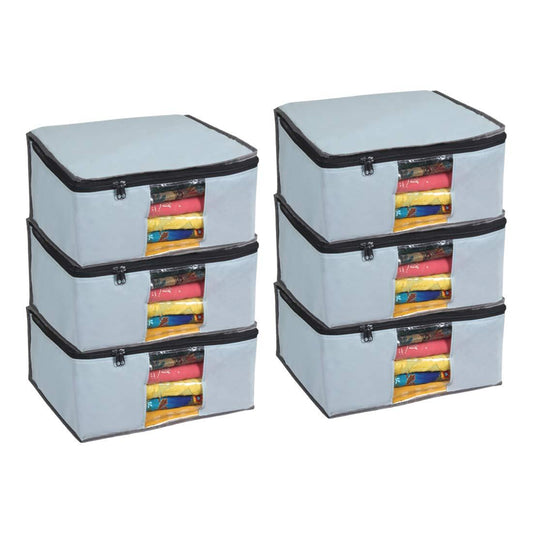 Saree Cover - Solid Non Woven Saree Cover for Wardrobe (Pack of 6) cs2856-ri