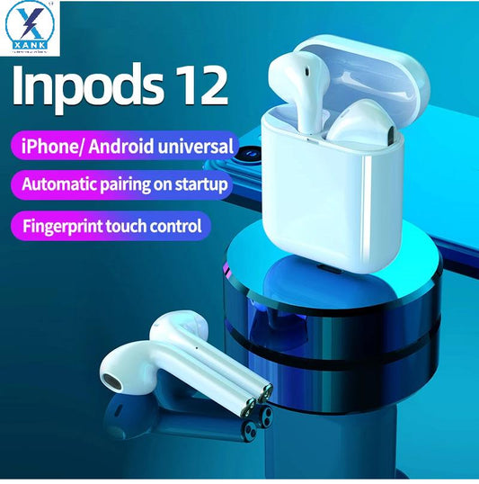 XANK TWS I12 InPods 12 Wireless Airpods with Mic Bluetooth Headset (ASSORTED COLOUR, True Wireless) cs2856-ri