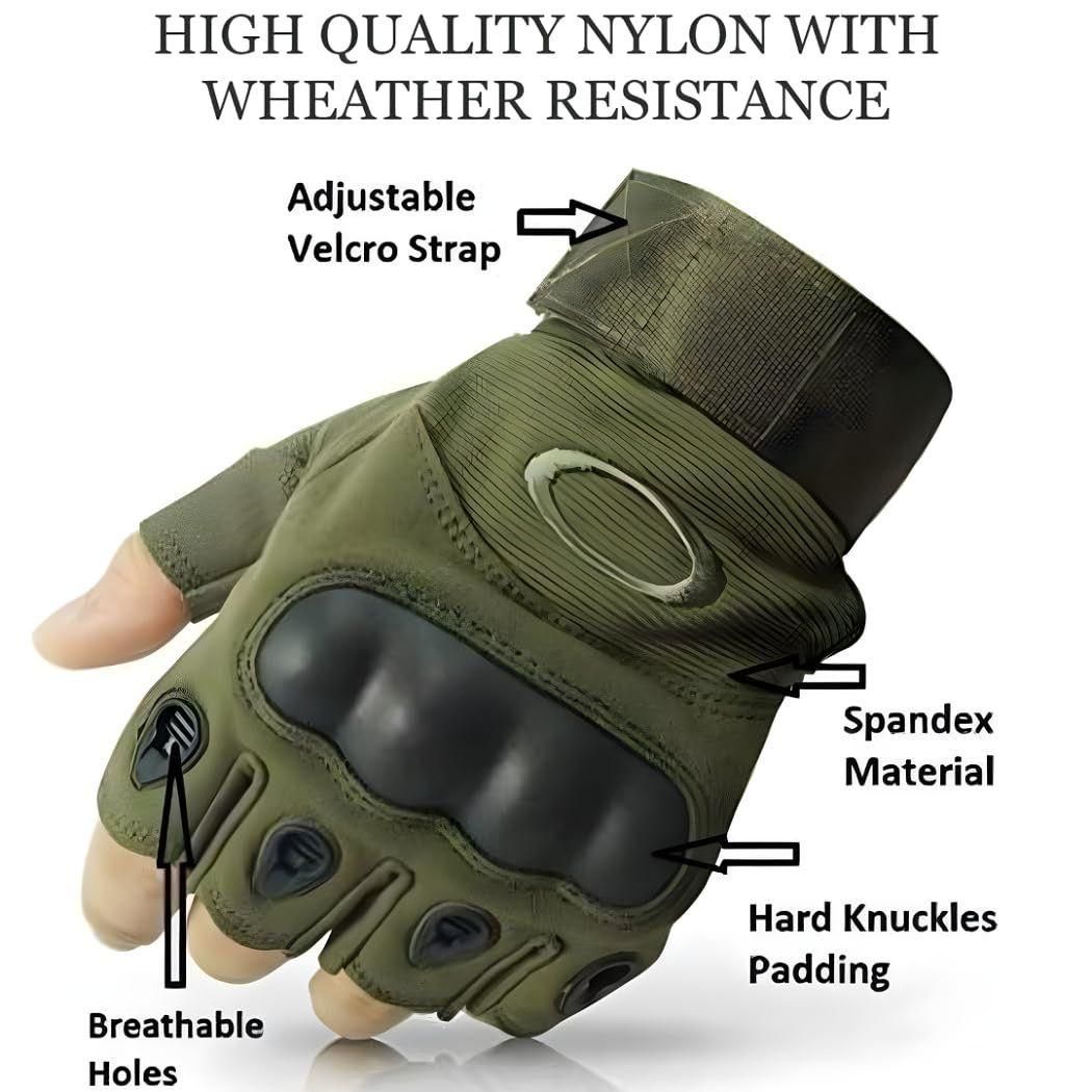 Non-Slip Half Finger Rubber Knuckle Motorcycle Gloves cs2856-ri
