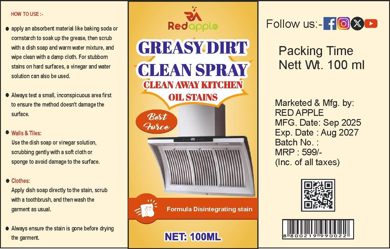 Greasy Dirt Clean Spray 100Ml (Pack of 2) cs2856-ri
