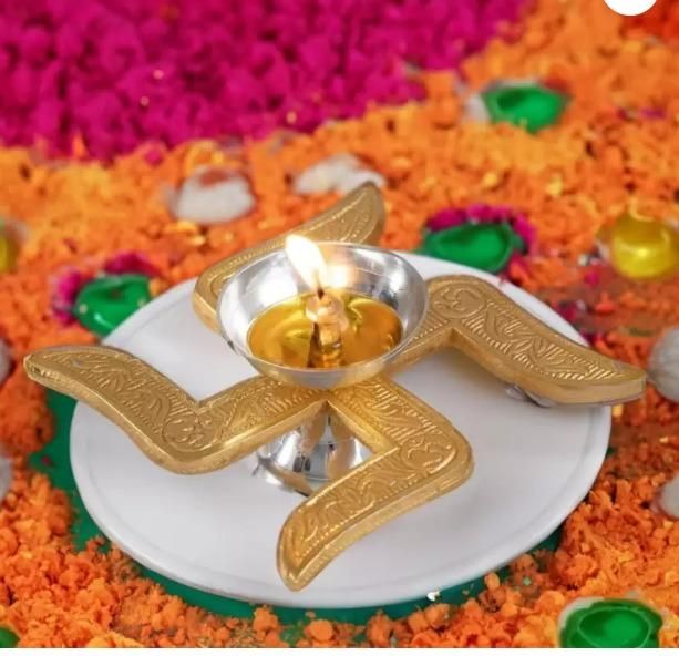 Brass Swastik Diya cs2856-ri