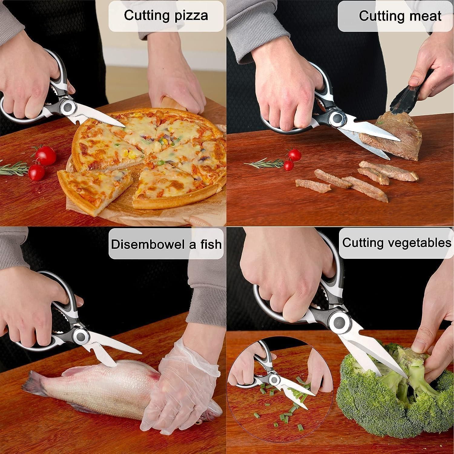 Multifunction Kitchen Scissors - Chicken Bone Meat Vegetable Cutter Nutcracker Bottle Openers Tools, 1 Pcs cs2856-ri