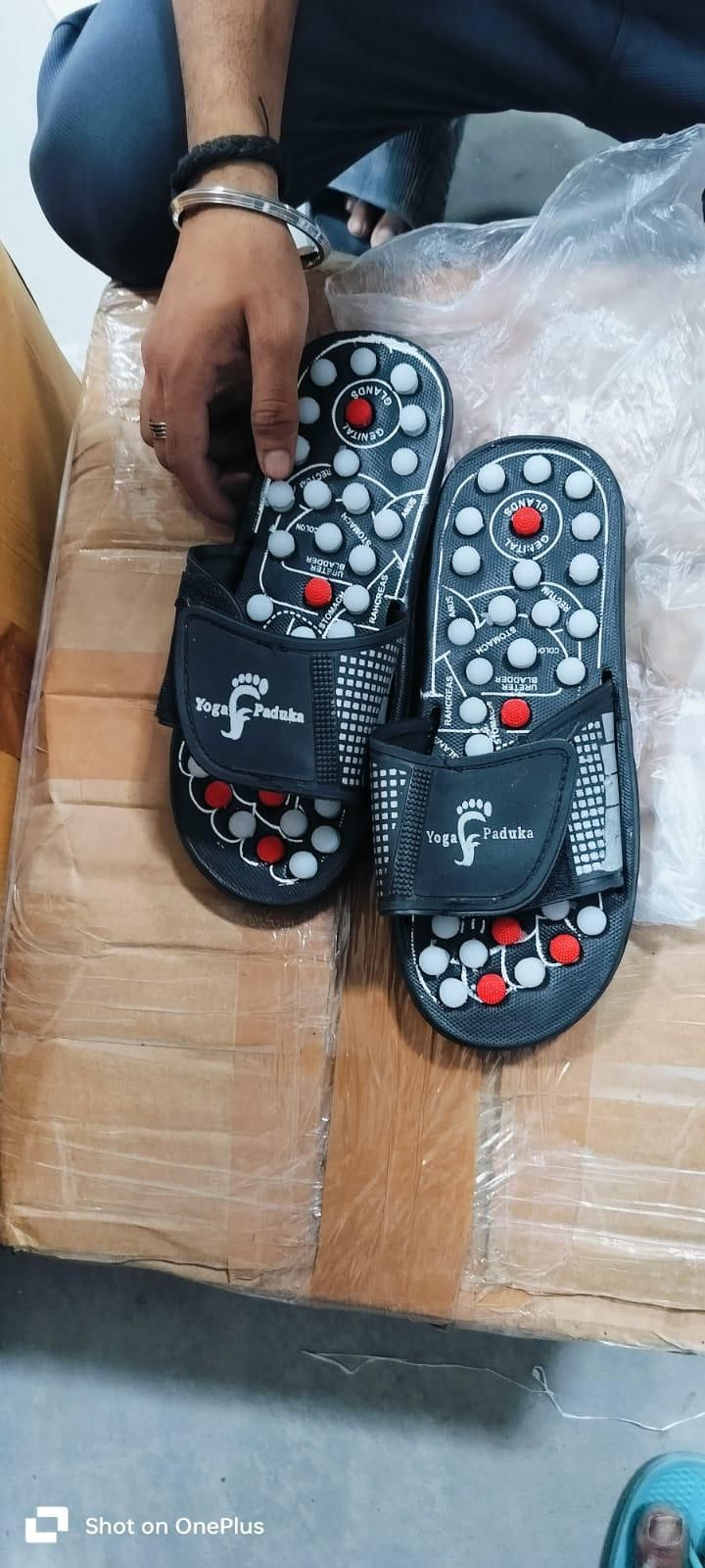 Acupressure and Magnetic Therapy Paduka Slippers for Full Body Blood Circulation For Men and Women cs2856-ri