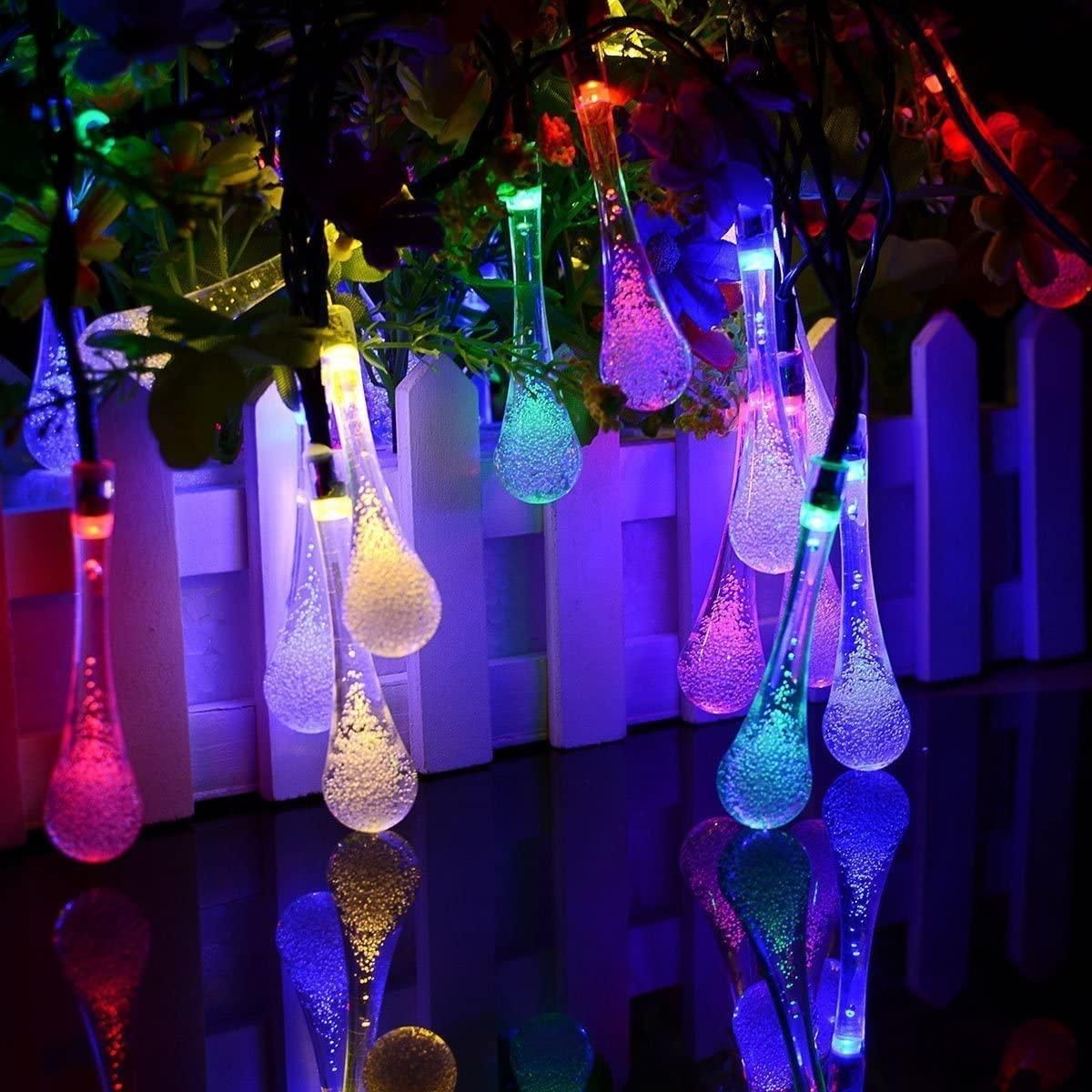 String Lights for Decoration - 14 LED Rain Drop Fairy Lights Waterproof Indoor Outdoor for Home Decoration cs2856-ri