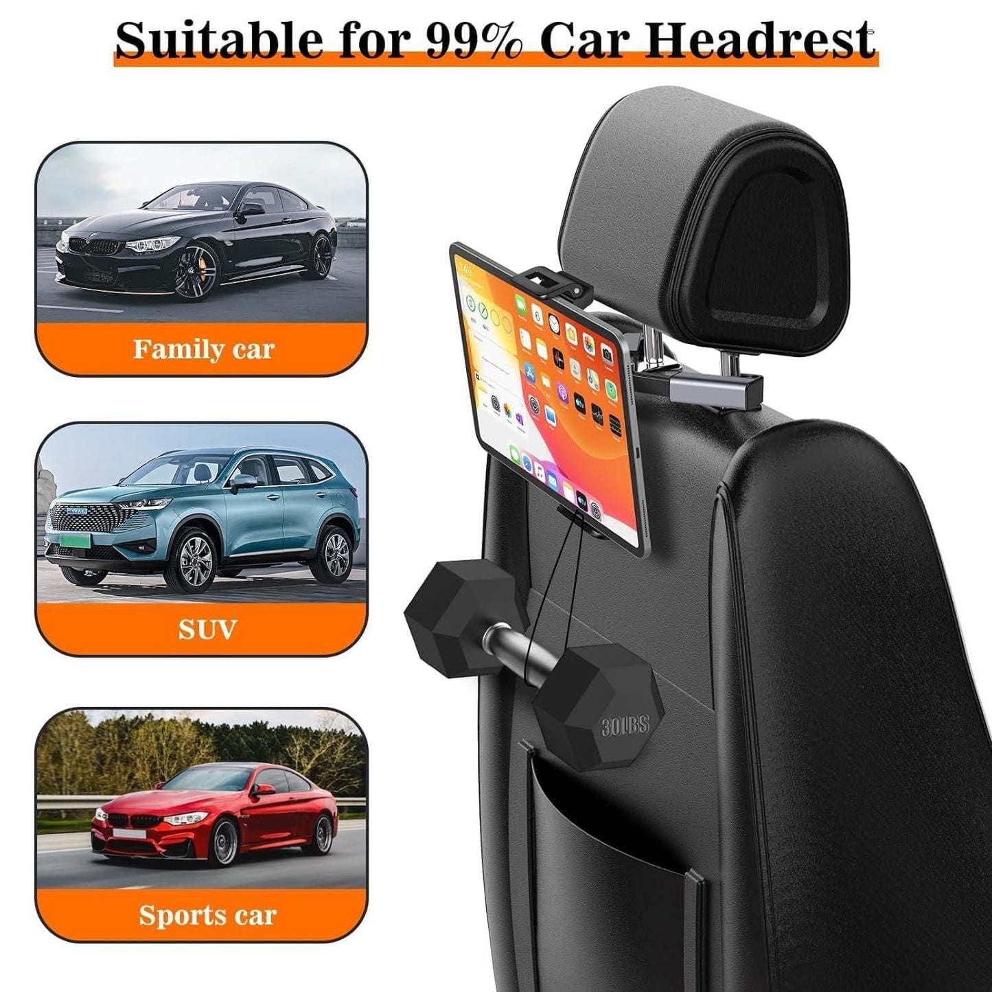 Car Headrest Phone/Tablet/iPad Holder cs2856-ri