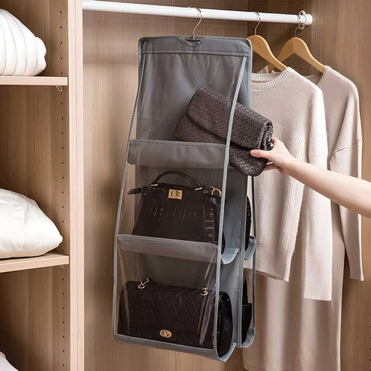 Hanging Handbag Organizer Storage Bag Wardrobe Closet for Purse, Clutch Pack of 2 cs2856-ri