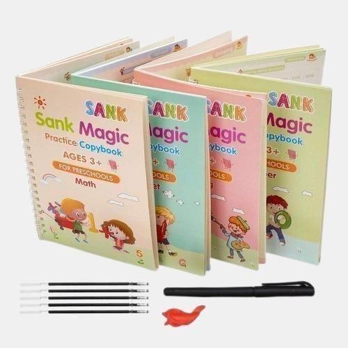 Sank Magic Practice Copybook (4 BOOKS,1 PEN,1 GRIP,10 REFILL) Pack of 1 cs2856-ri