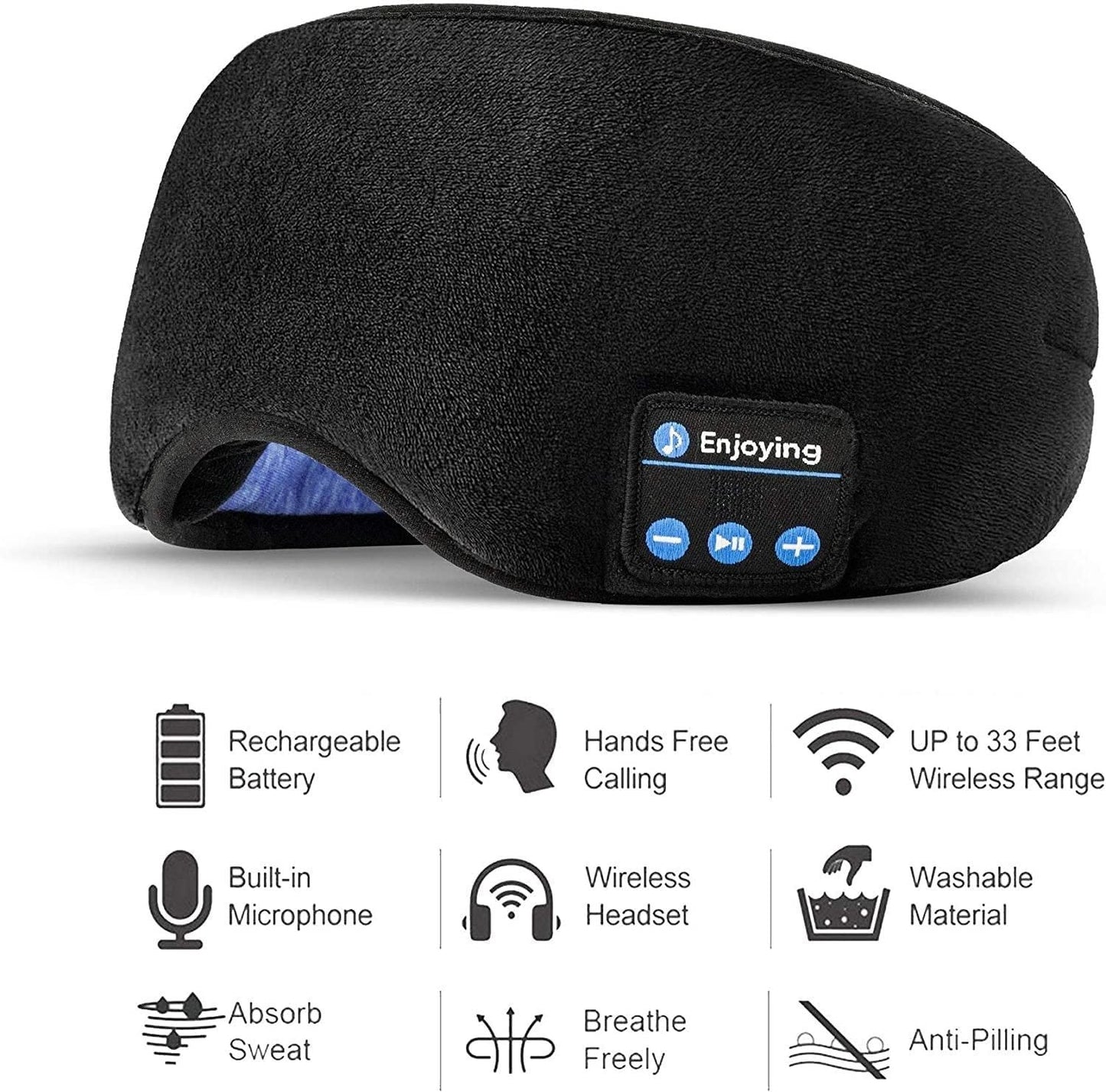 Wireless Bluetooth Eye Mask With Music cs2856-ri