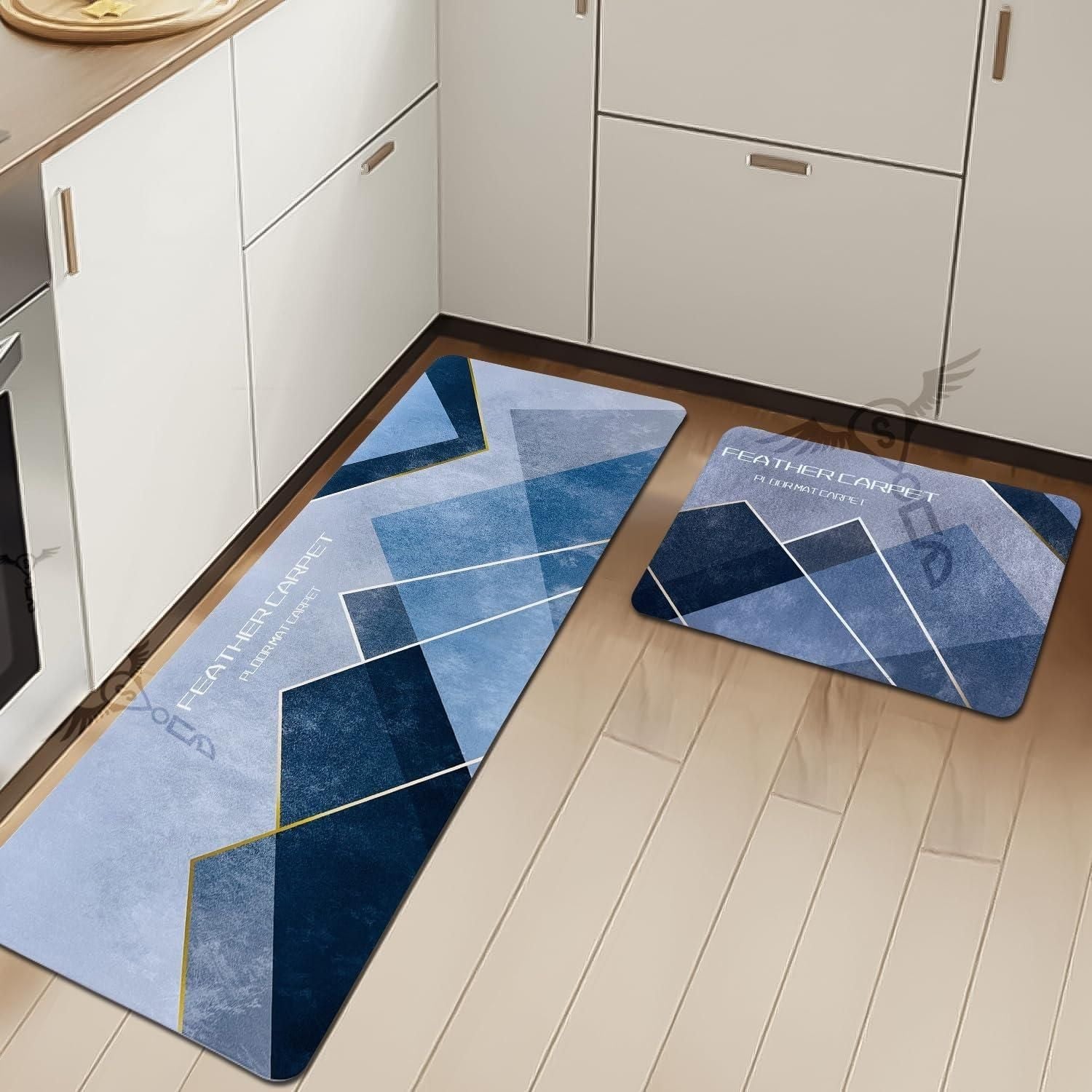 Rubber Floor Mat with Runner Geometric Pattern (Design As per Availibility) cs2856-ri