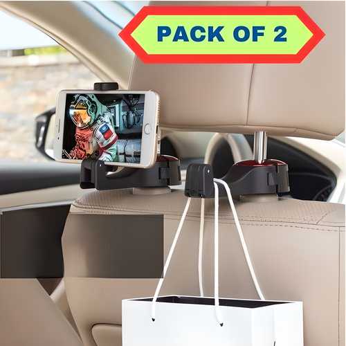 Car Seat Back Hooks with Phone Holder(Pack of 2) cs2856-ri