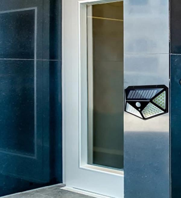 Solar Lights-Bright Solar Wireless Security Motion Sensor 100 Led Night Light for Home and Garden ,Outdoors cs2856-ri