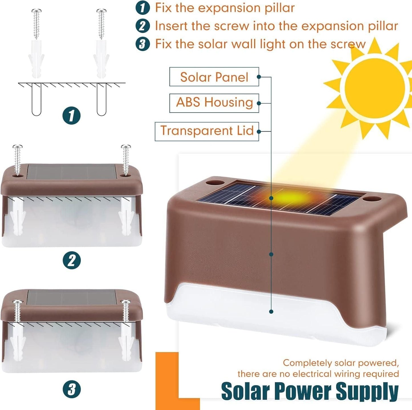 Solar Deck Lights Outdoor cs2856-ri