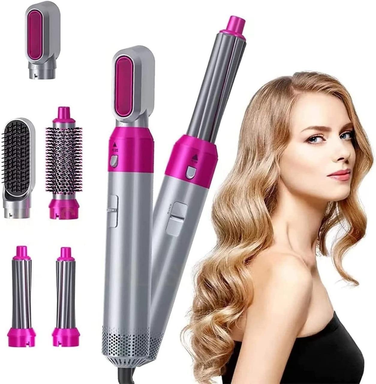 5 in 1 Multifunctional Hair Dryer Styling Tool, Detachable 5-in-1 Multi-Head Hot Air Comb, The Negative Ion Automatic Suction Hair Curler cs2856-ri