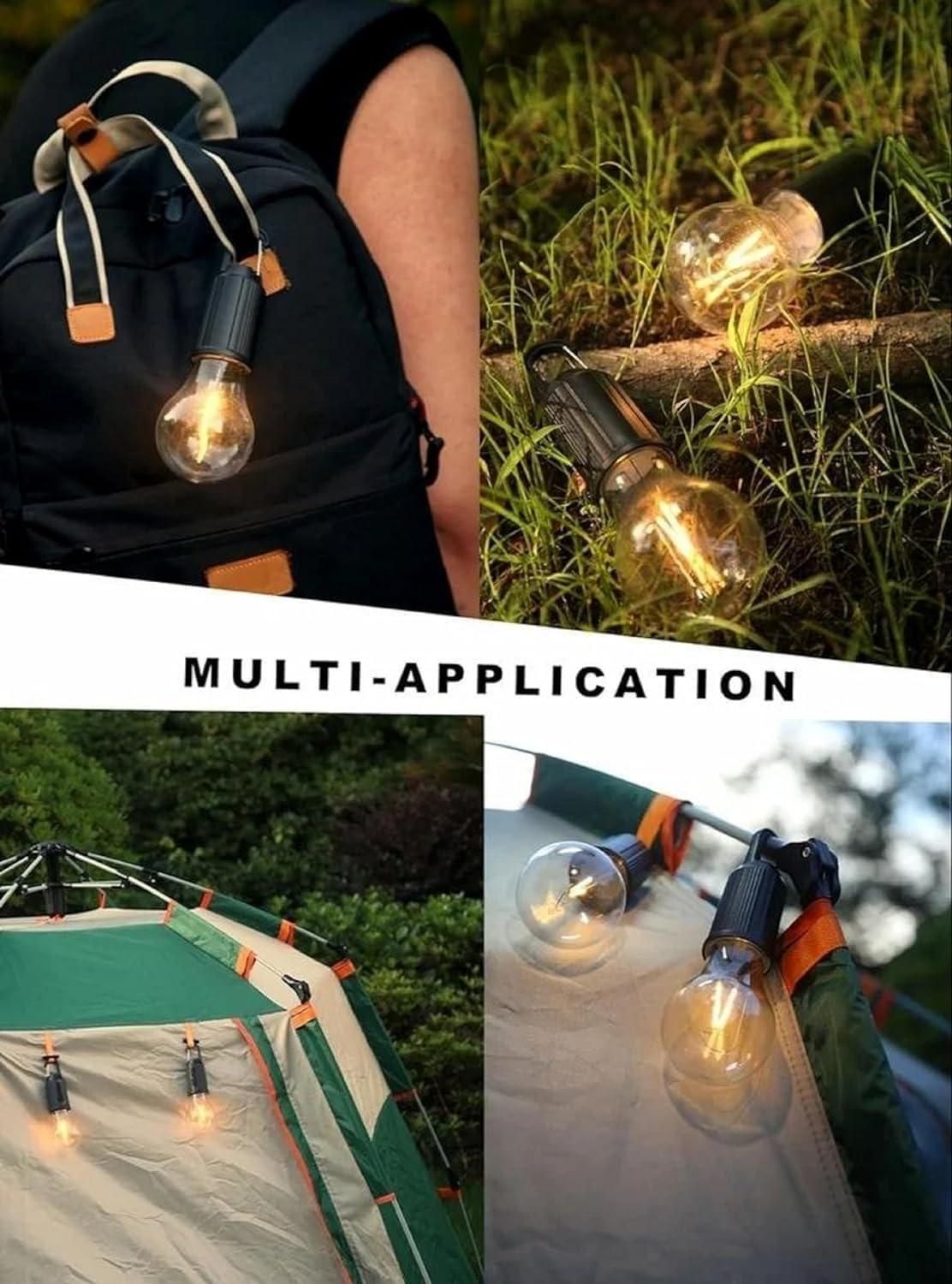 Decorative Hanging Bulb with 3 Modes Tent Lamp for Camping Pac of 2 cs2856-ri