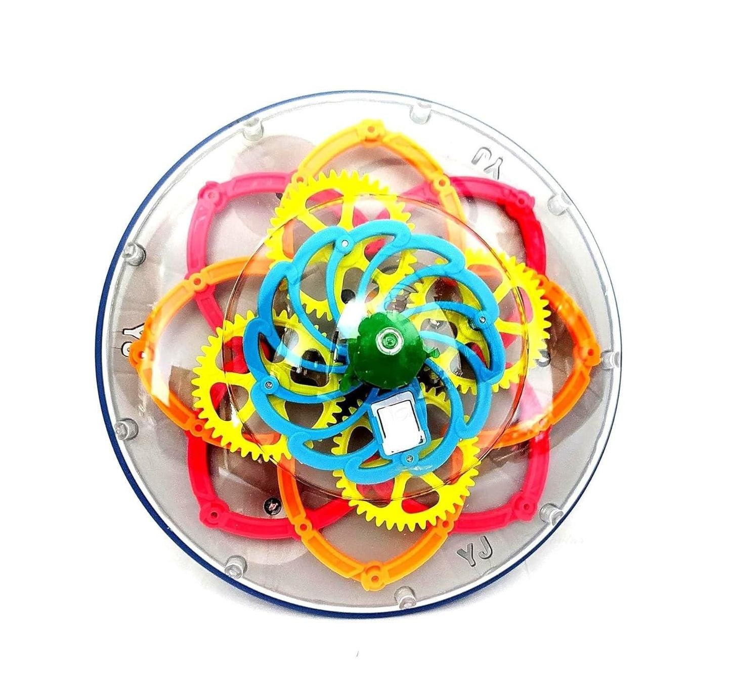Electric Transparent Gear UFO Space Flying Saucer Toy Toddler Interaction cs2856-ri