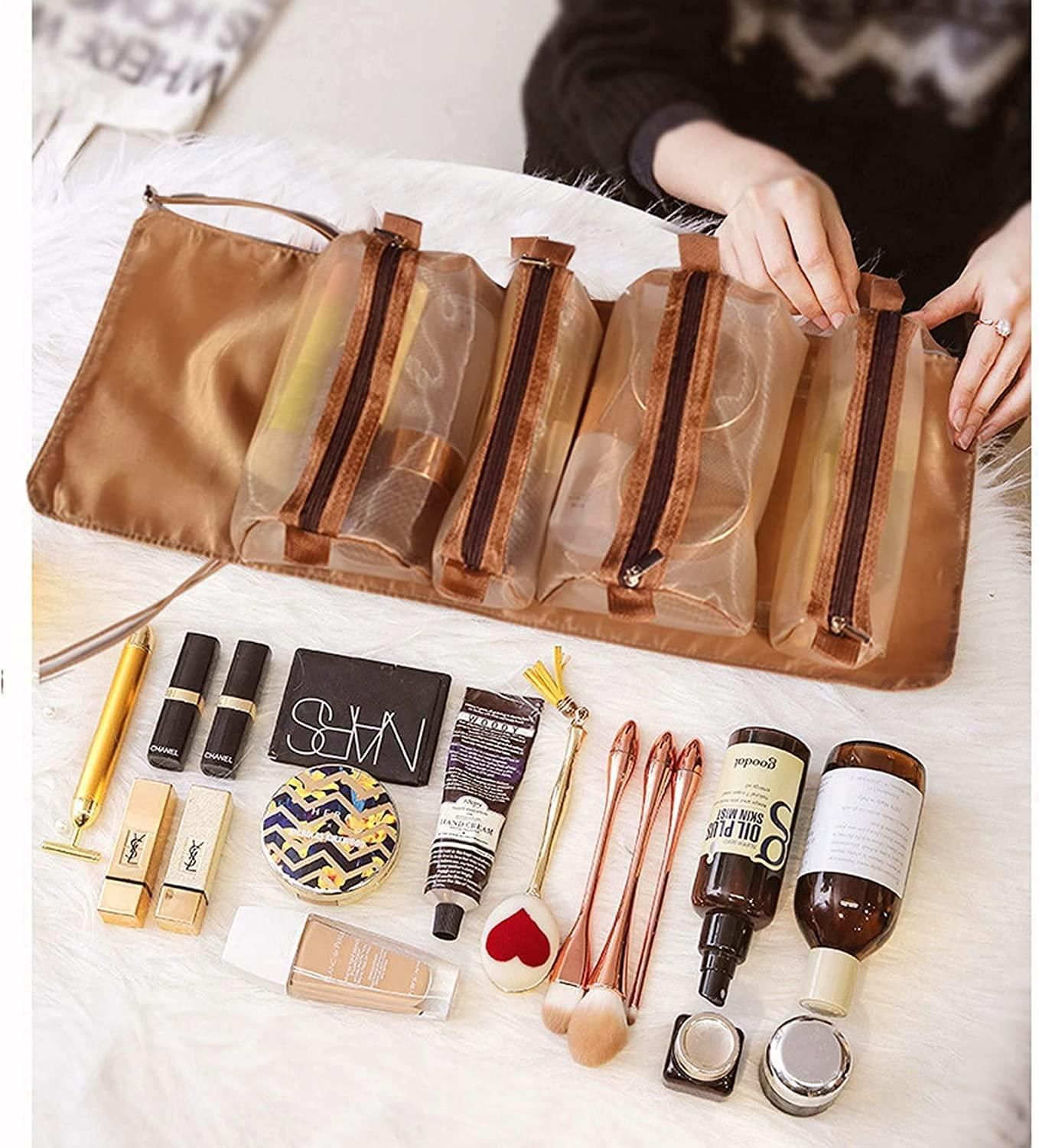 4-in-1 Detachable Hanging Toiletry Bag Foldable Travel Makeup Bag cs2856-ri