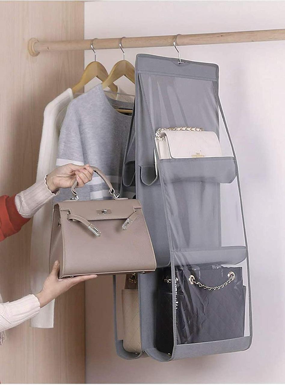 Hanging Handbag Organizer Storage Bag Wardrobe Closet for Purse, Clutch Pack of 2 cs2856-ri