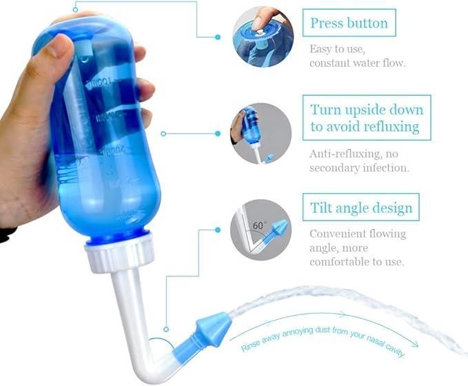 Neti Pot for Sinus Cleaning | BPA-Free Nose Wash Cleaner for Adults & Kids cs2856-ri