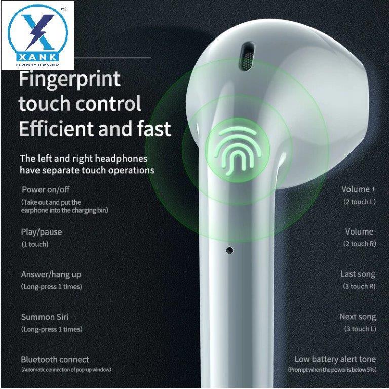 XANK TWS I12 InPods 12 Wireless Airpods with Mic Bluetooth Headset (ASSORTED COLOUR, True Wireless) cs2856-ri