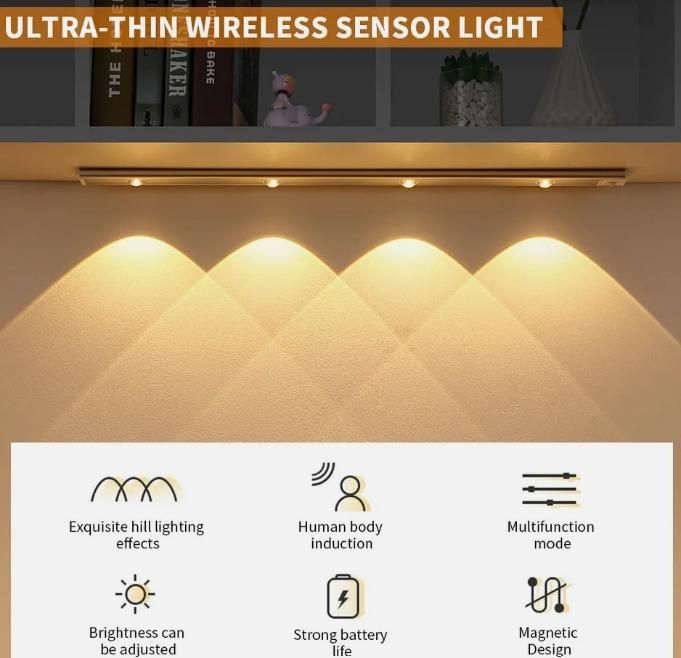 LED PIR Motion Sensor Cabinet  With USB Rechargeble cs2856-ri