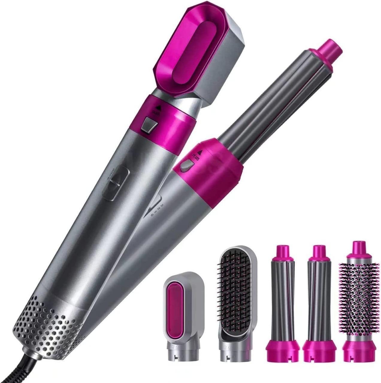 5 in 1 Multifunctional Hair Dryer Styling Tool, Detachable 5-in-1 Multi-Head Hot Air Comb, The Negative Ion Automatic Suction Hair Curler cs2856-ri