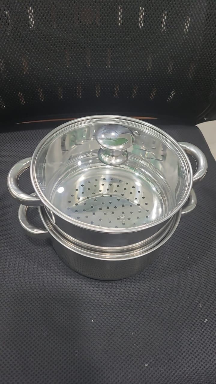 Stainless Steel 2 Tier Steamer Set with Lid cs2856-ri