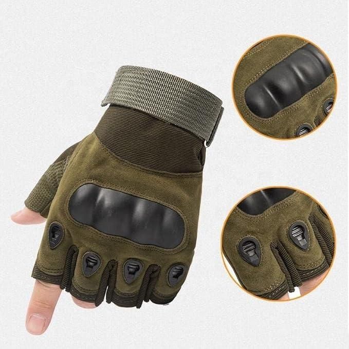 Non-Slip Half Finger Rubber Knuckle Motorcycle Gloves cs2856-ri