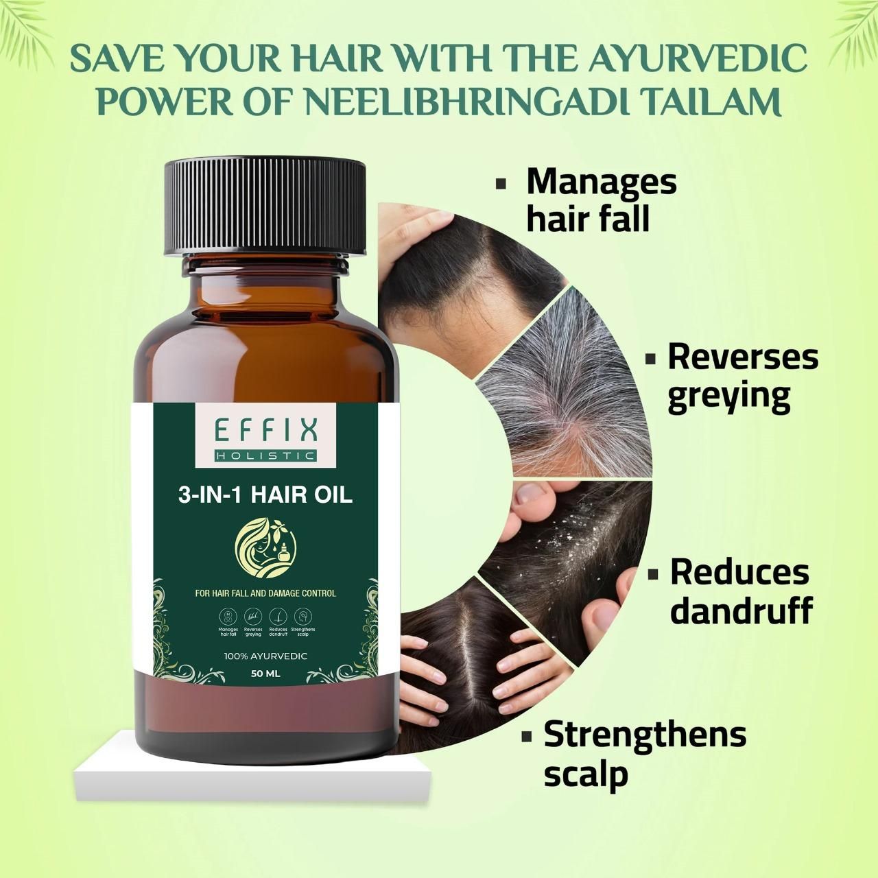 3 in 1 Hair Oil - 50ML (Pack of 2) cs2856-ri