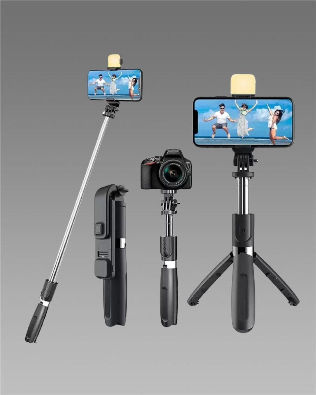 Extendable Flash 3-in-1 Selfie Stick Tripod with Bluetooth Remote cs2856-ri