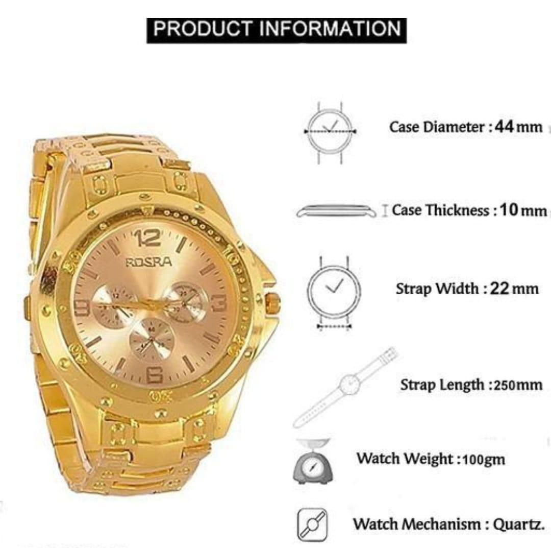 Men's Golden Stainless Steel Watches cs2856-ri