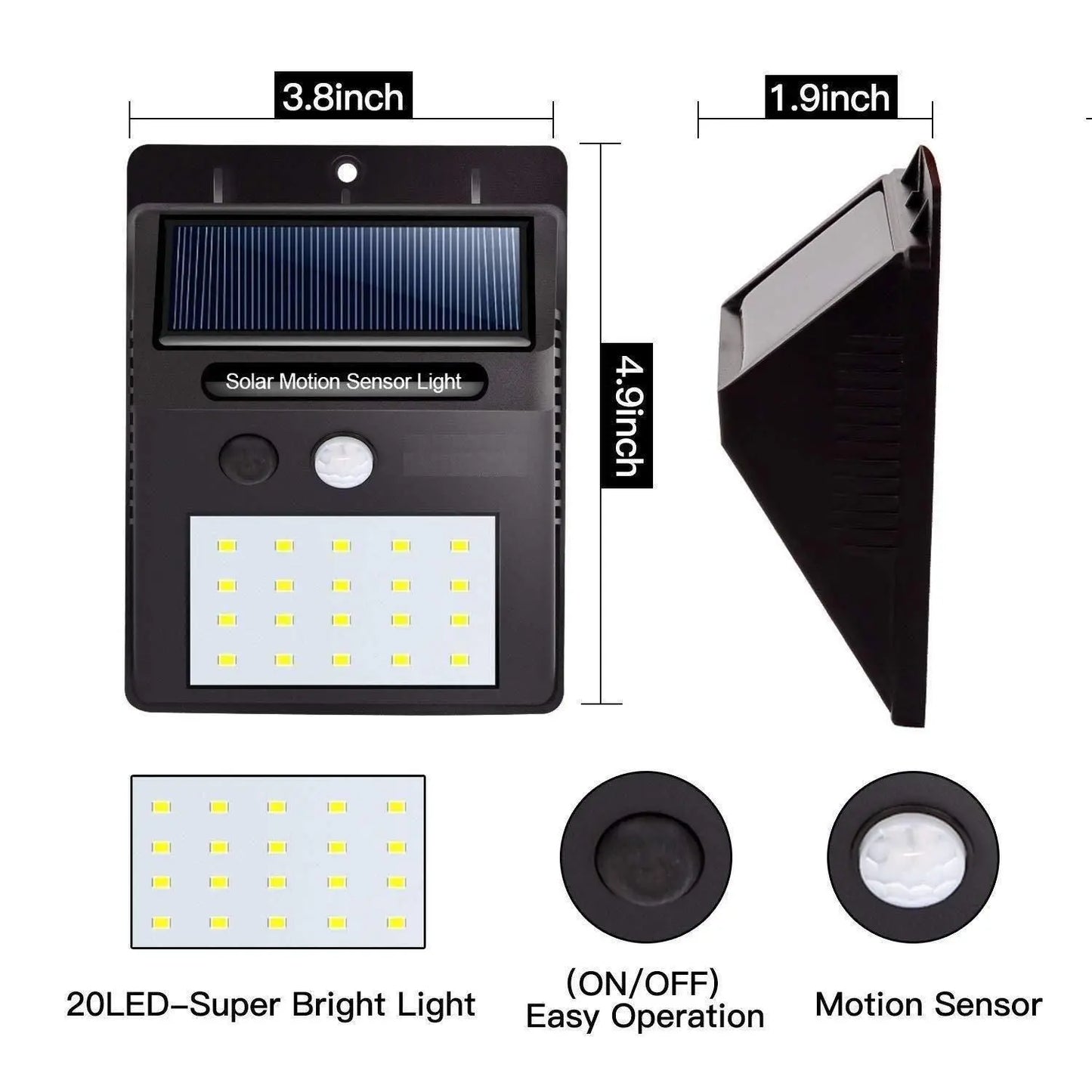 Security Light- 20 LED Bright Outdoor Security Lights with Motion Sensor cs2856-ri