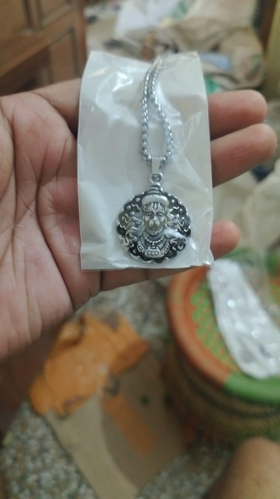 Hanuman Ji Pendant Oxodaised Silver Chain cs2856-ri