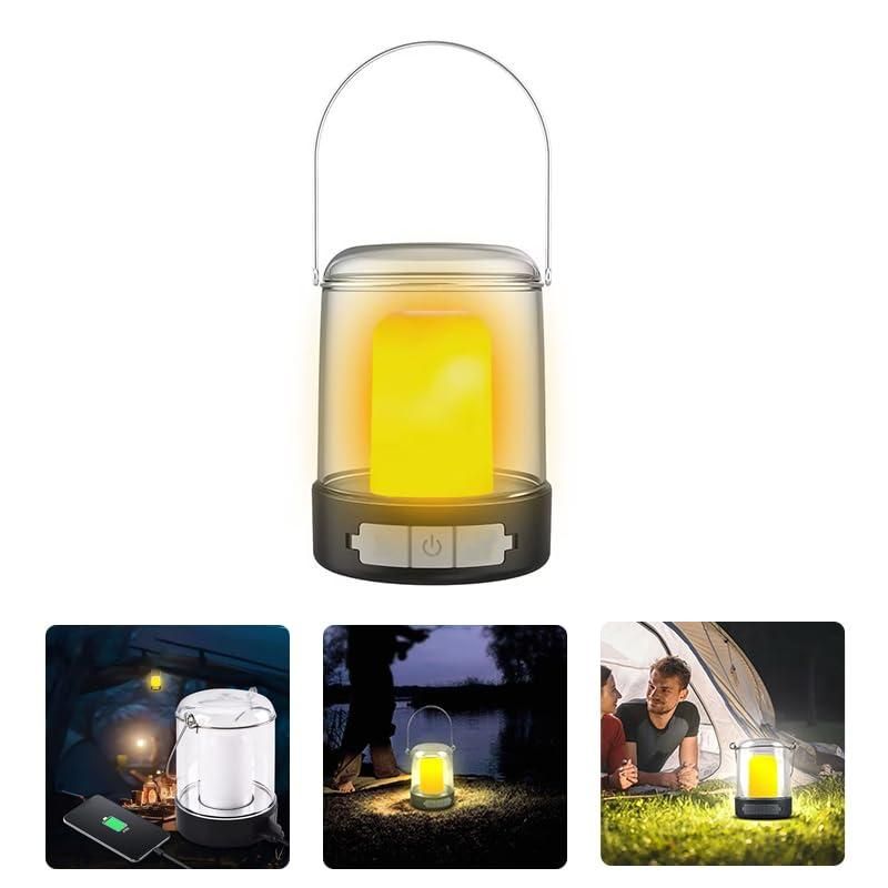 LED Rechargeable Camping Lanterns - Vintage Style, Stepless Dimming, Hanging Tent, and Power Outages- 1 Piece cs2856-ri