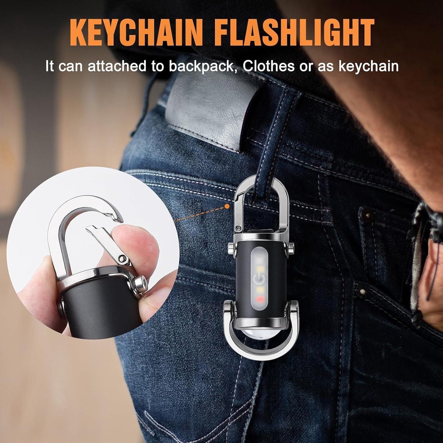 Rechargeable Keychain Flashlights, Lumens EDC Mini Flashlights cs2856-ri